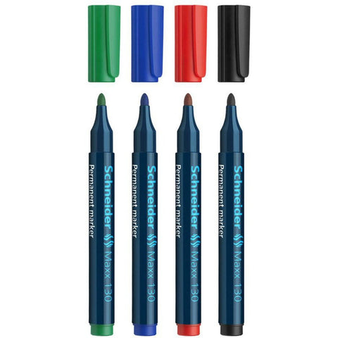 Schneider Maxx 130 Permanent Marker - Bullet Tip - Black ColorWaves