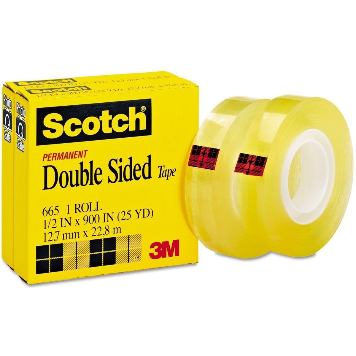 Scotch Double Sided Tape, 1/2" X 25Yds Small Core ColorWaves