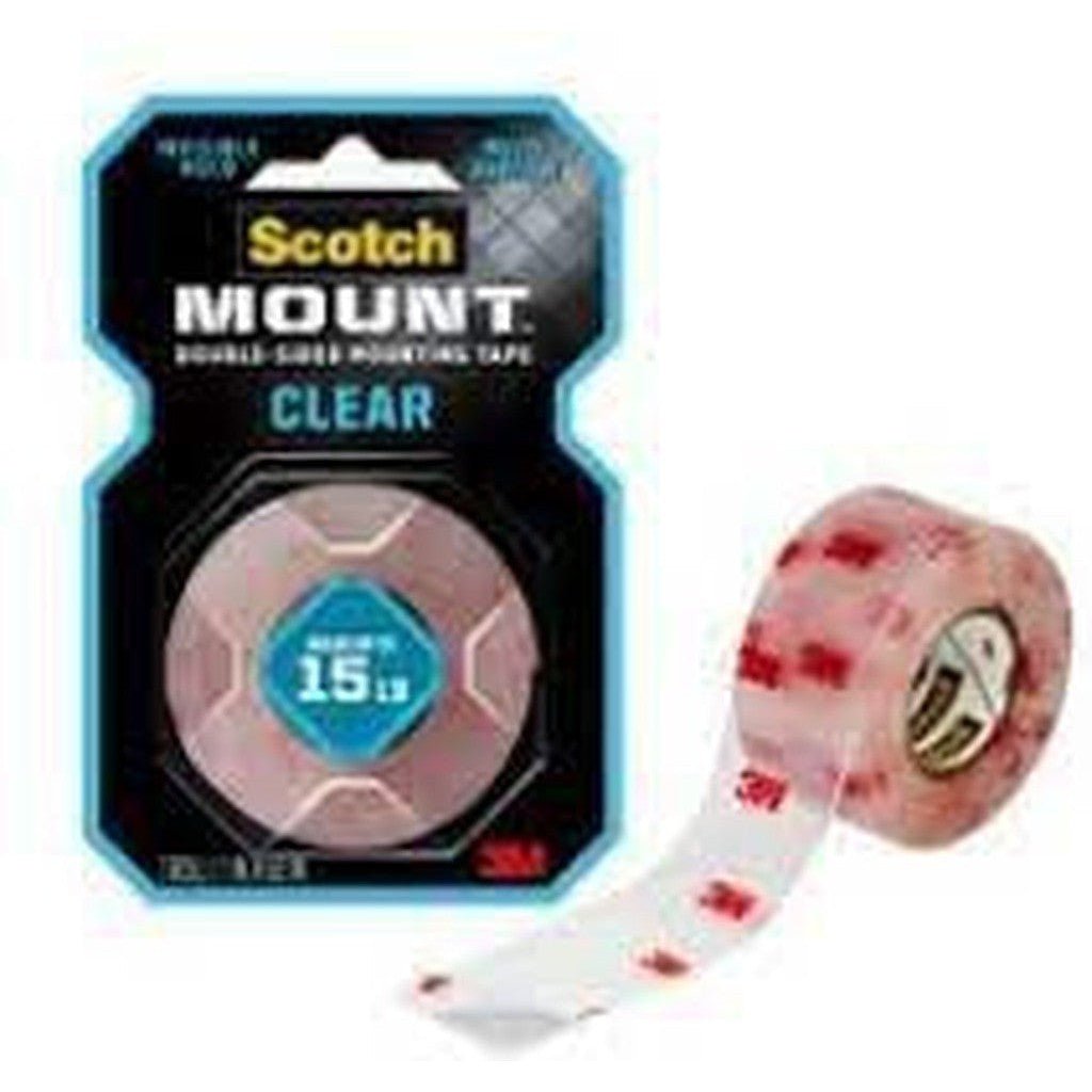 Scotch-Mount™ Clear Double-Sided Mounting Tape 410H, 1 In X 60 In (2.54 Cm X 1.52 M) ColorWaves