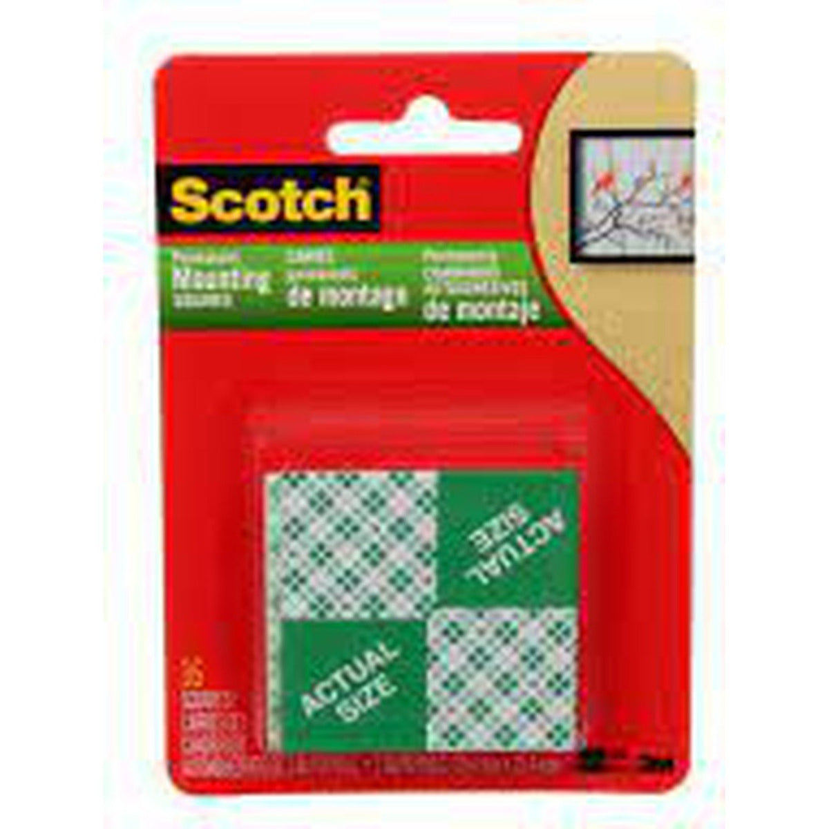Scotch White Indoor Mounting Squares - 1 In Width X 1 In Length ColorWaves