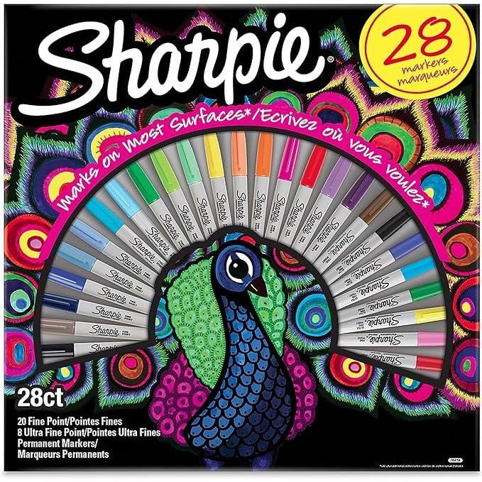 Sharpie Fine Permanent Marker 28 Box ColorWaves