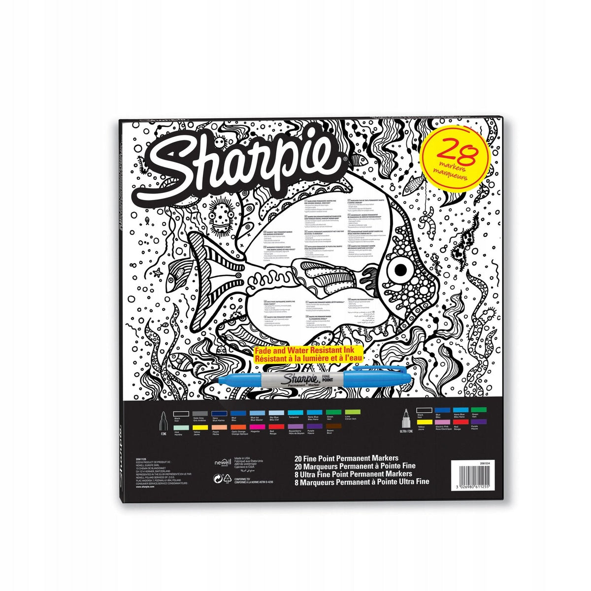 Sharpie Fish Special Edition Permanent Marker Set Assorted, 28 Pieces ColorWaves