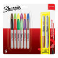 Sharpie Permanent Marker Fine Point 12 Set + 2 Metallic ColorWaves
