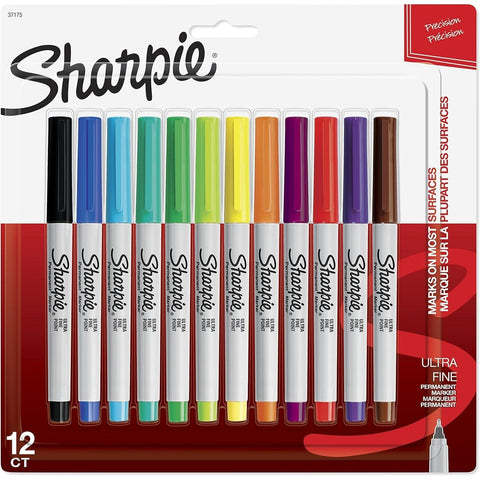 Sharpie Ultra Fine Permanent Markers 12 Colors ColorWaves