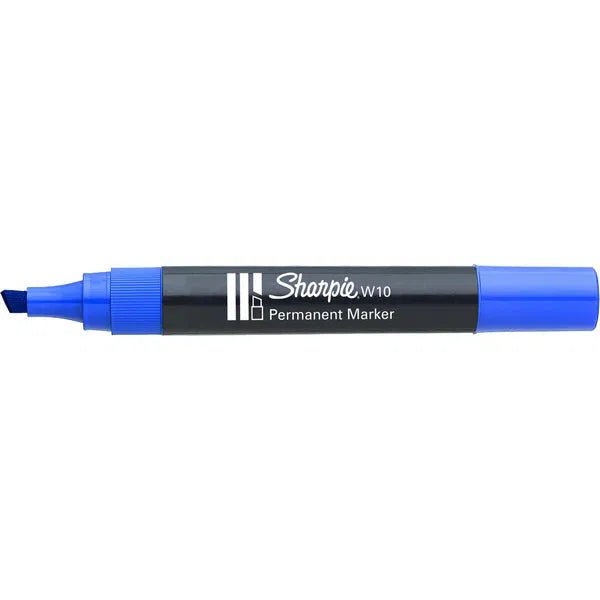 Sharpie W10 Blue Permanent Marker Chisel Tip ColorWaves