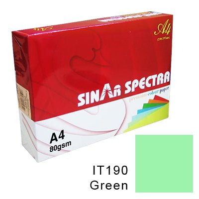 Sinar Spectra Colour Paper A4 80 Gsm IT 190 Green Colour ColorWaves