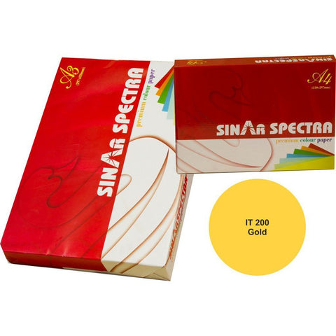 Sinar Spectra Colour Paper A4 80 Gsm IT 200 Gold Colour ColorWaves