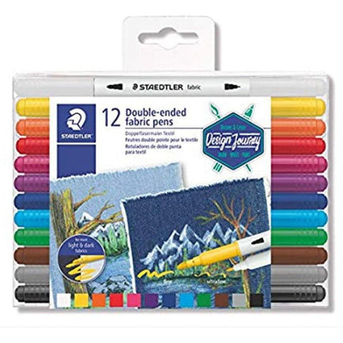 Staedtler 12 Double Ended Fabric Pens ColorWaves