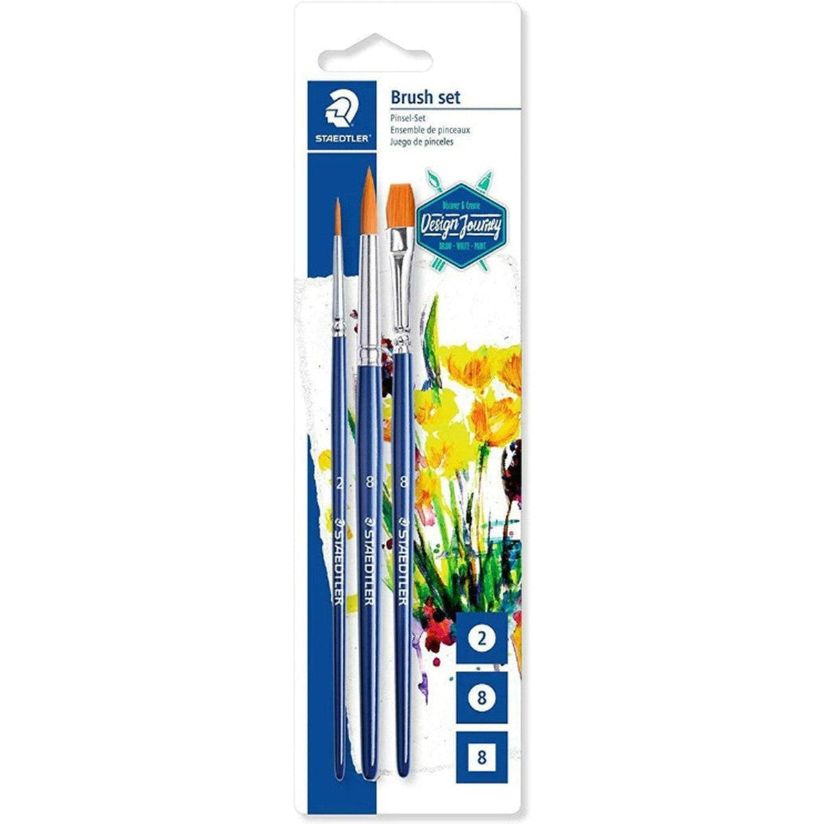 Staedtler 3 Brushes For Watercolour, Acrylic, Oil ColorWaves
