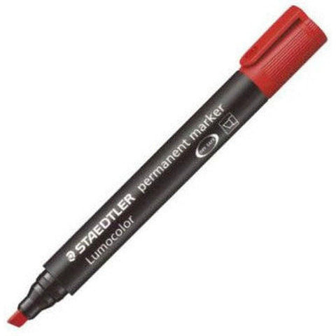 Staedtler 350-2 Chisel Tip Permanent Marker Red Pack Of 10 ColorWaves