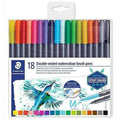 Staedtler Double Ended Watercolour Brush Pens 18 ColorWaves