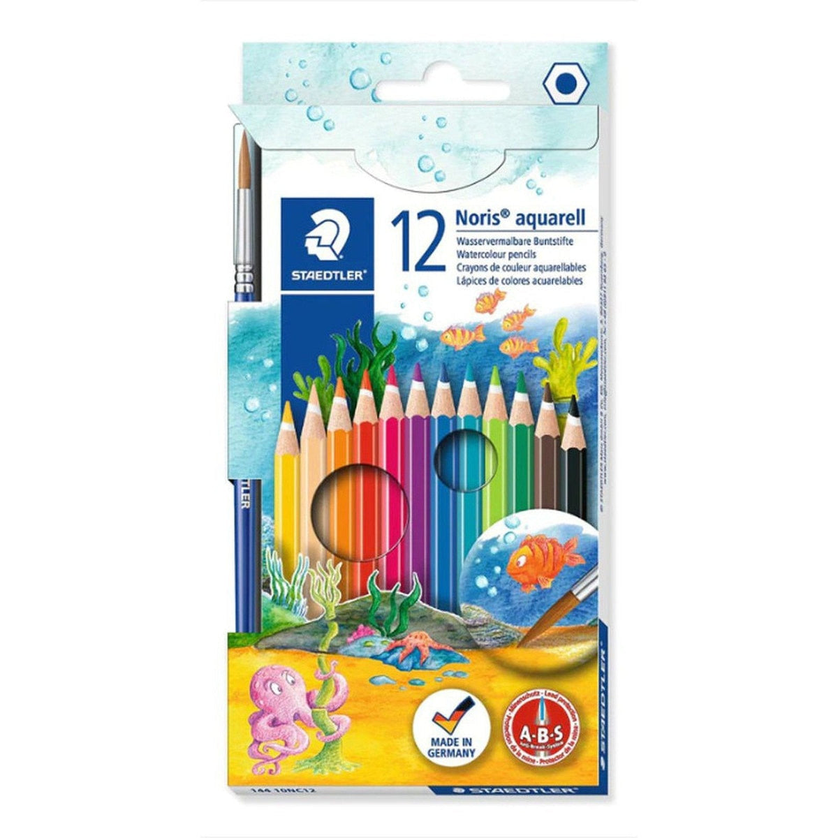 Staedtler Noris® Watercolour Pencils With Brush 12 Colors ColorWaves
