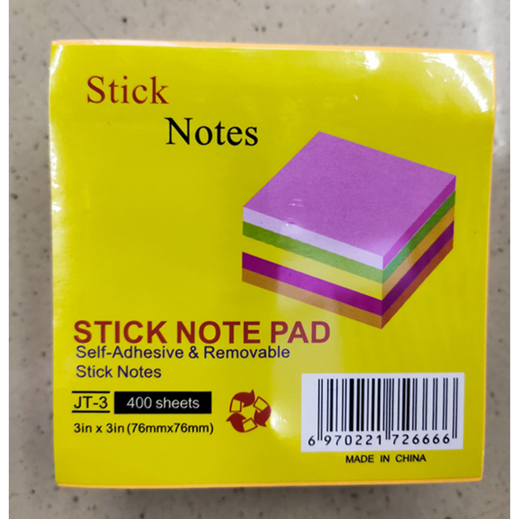 Sticky Notepad Multicolor 3X3 12PADS/PKT ColorWaves