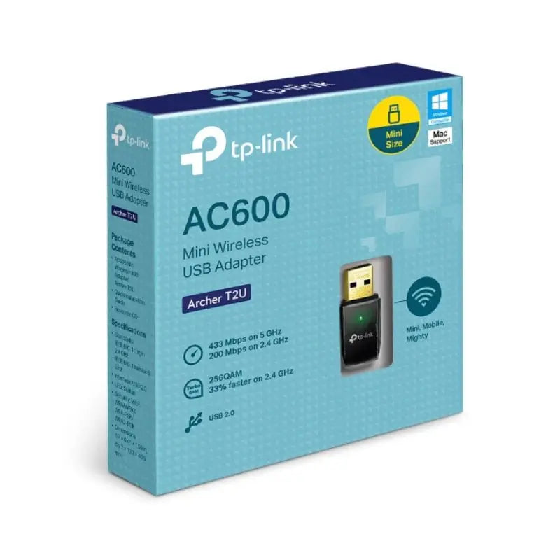 TP-LINK (Archer T2U) AC600 Wireless Dual Band USB Adapter - 5GHz (433 Mbps) / USB 2.0 TP-Link