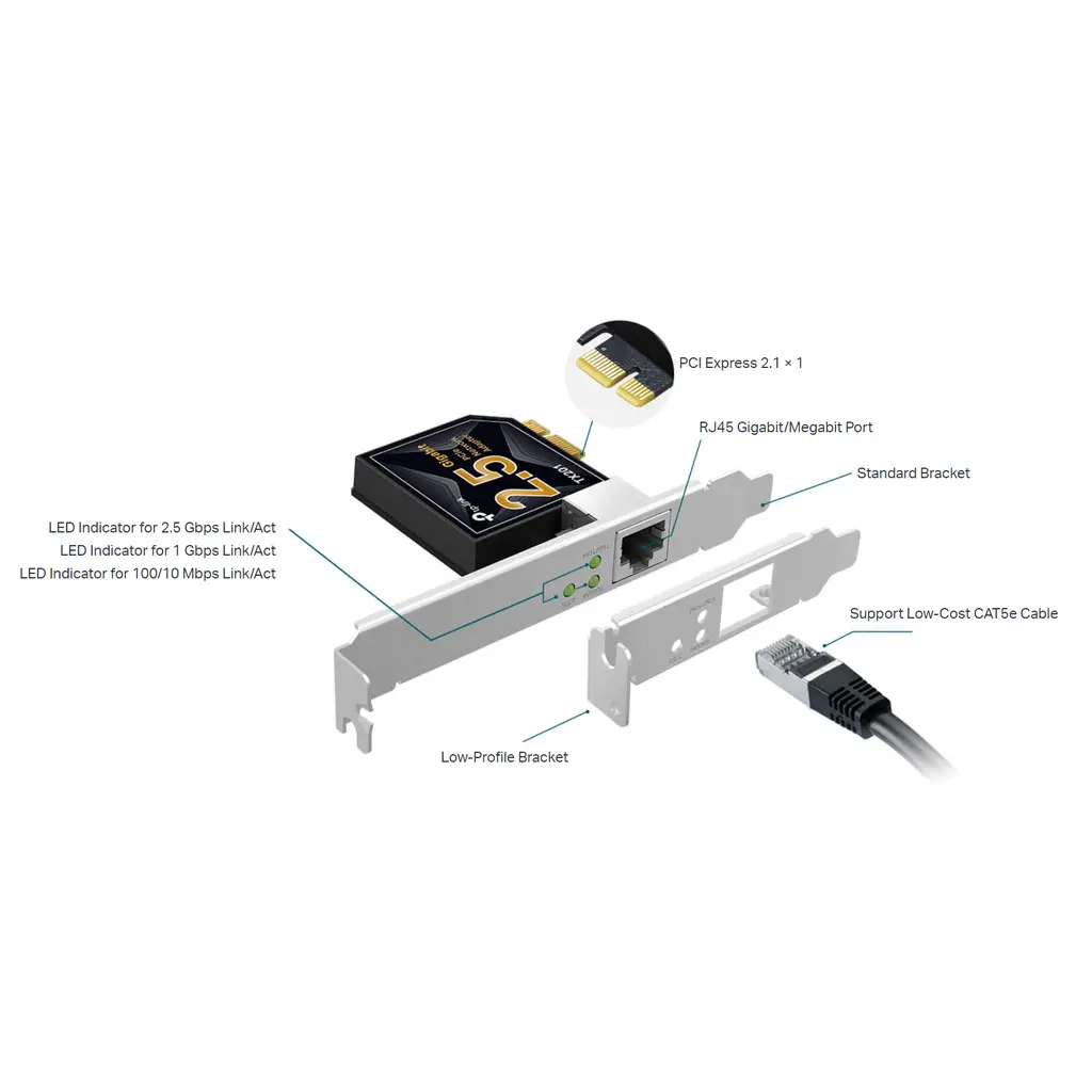 TP-LINK (TX201) 2.5 Gigabit PCIe Network Adapter - LAN / PCI Express TP-Link