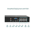 TP-LINK VIGI 8 Channel PoE+ Network Video Recorder - RJ-45 / USB 2.0 / SATA / Black TP-Link