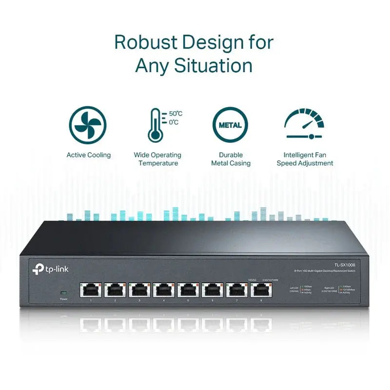 TP-Link 8-Port 10G Desktop / Rackmount Switch - Black TP-Link