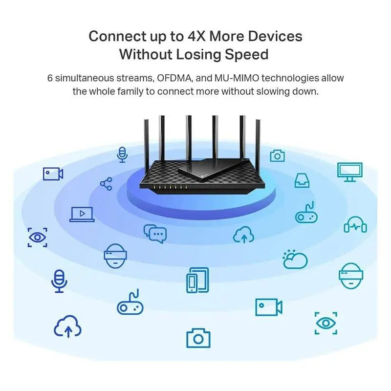TP-Link Archer AX73 Wireless Router - 5400 Mbps / 2.4GHz & 5GHz / WAN / LAN / USB TP-Link