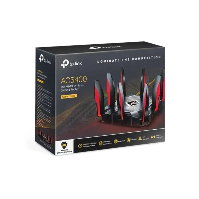 TP-Link (Archer C5400X) AC5400 MU-MIMO Tri-Band Gaming Router - 5 GHz(2167 Mbps) / USB 3.0 / Gigabit WAN / Gigabit LAN TP-Link