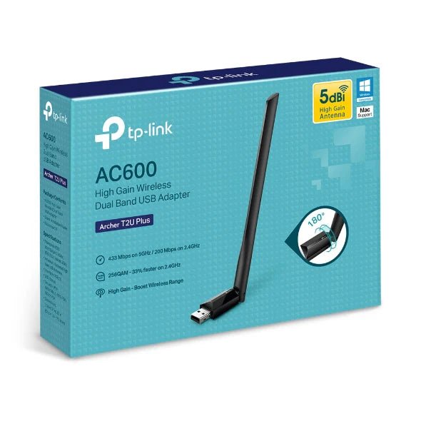 TP-Link Archer T2U Plus AC600 High Gain Wireless Dual Band USB Adapter TP-Link