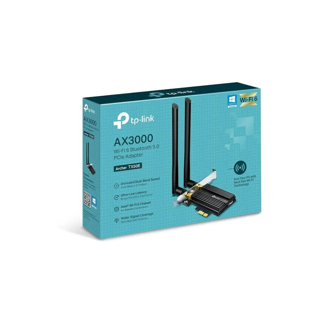 TP-Link (Archer TX50E) AX3000 Wi-Fi 6 Bluetooth 5.0 PCIe Adapter - 5GHz (2402 Mbps) / PCIe Adapter TP-Link
