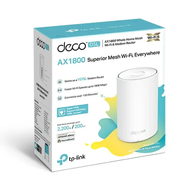 TP-Link (Deco X20-DSL) AX1800 VDSL Whole Home Mesh WiFi 6 Gateway - 5GHz (1201 Mbps) / Gigabit LAN TP-Link
