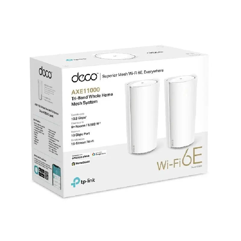 TP-Link (Deco XE200) AXE11000 Whole Home Mesh Wi-Fi 6E System - 1148 Mbps / LAN / White TP-Link