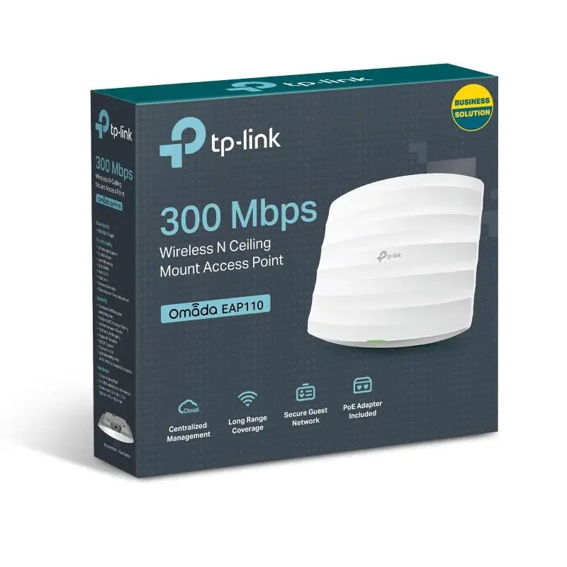 TP-Link (EAP110) Wireless N Ceiling Mount Access Point - 5GHz (300Mbps) / LAN TP-Link