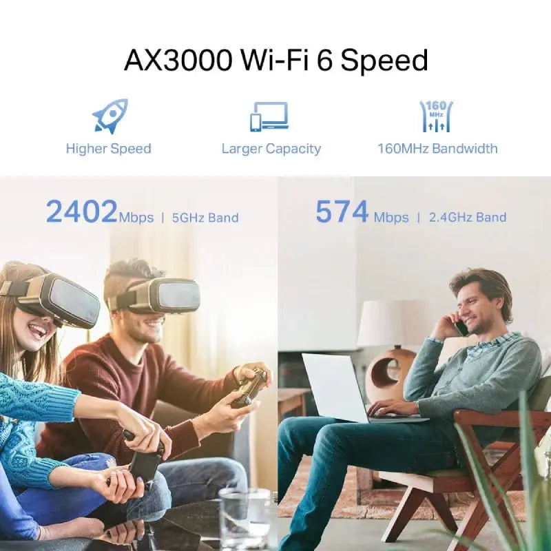TP-Link RE705X (AX3000) Mesh Dual-Band WiFi 6 Extender - 5GHz (2402 Mbps) / Gigabit LAN TP-Link
