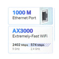 TP-Link RE705X (AX3000) Mesh Dual-Band WiFi 6 Extender - 5GHz (2402 Mbps) / Gigabit LAN TP-Link