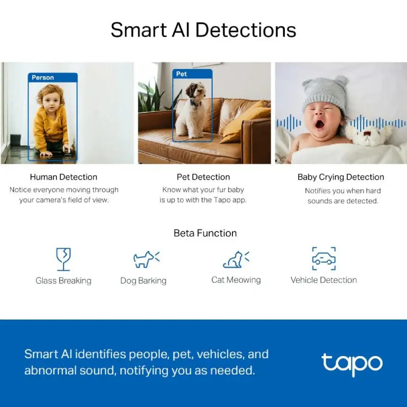 TP-Link TAPO C220 Pan/Tilt AI Home Security Wi-Fi Camera - 2K 4 MP QHD / 12x Digital Zoom TP-Link