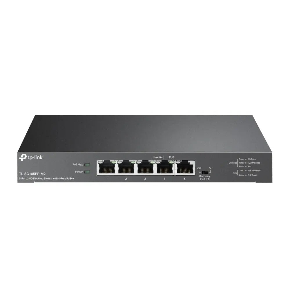 TP-Link (TL-SG105PP-M2) 5-Port 2.5G Desktop Switch with 4-Port PoE++ - 25 Gbps / LAN TP-Link