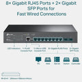 TP-Link (TL-SG3210) JetStream 8-Port Gigabit L2+ Managed Switch with 2 SFP Slots - 20Gbps / Micro-USB / LAN TP-Link