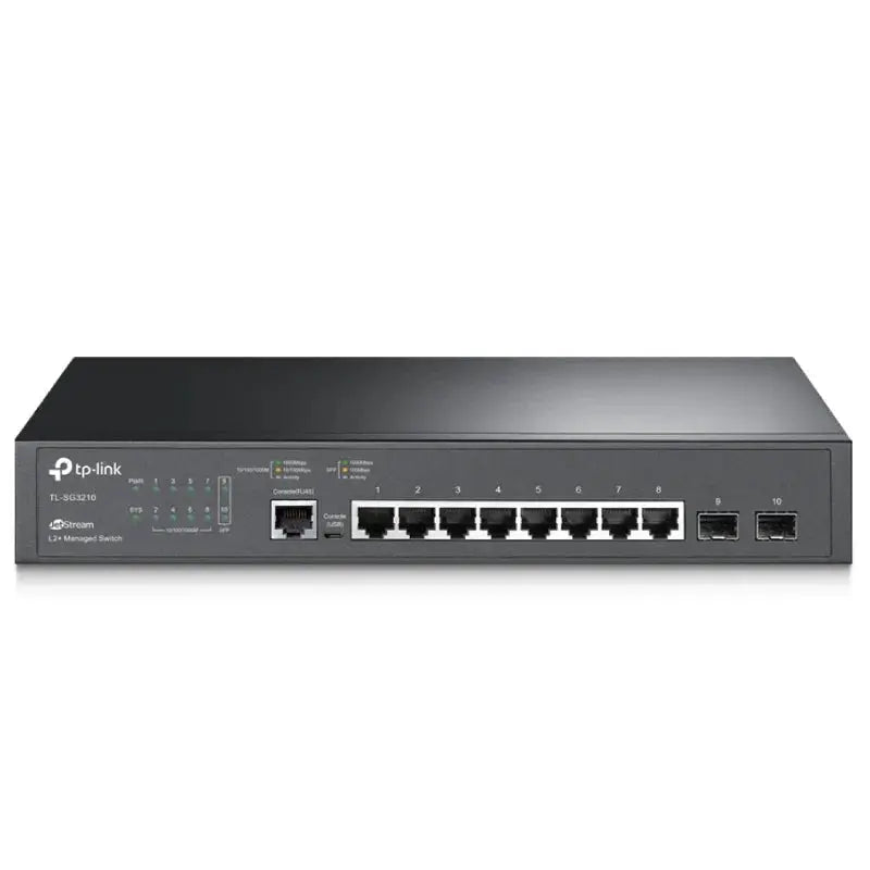 TP-Link (TL-SG3210) JetStream 8-Port Gigabit L2+ Managed Switch with 2 SFP Slots - 20Gbps / Micro-USB / LAN TP-Link