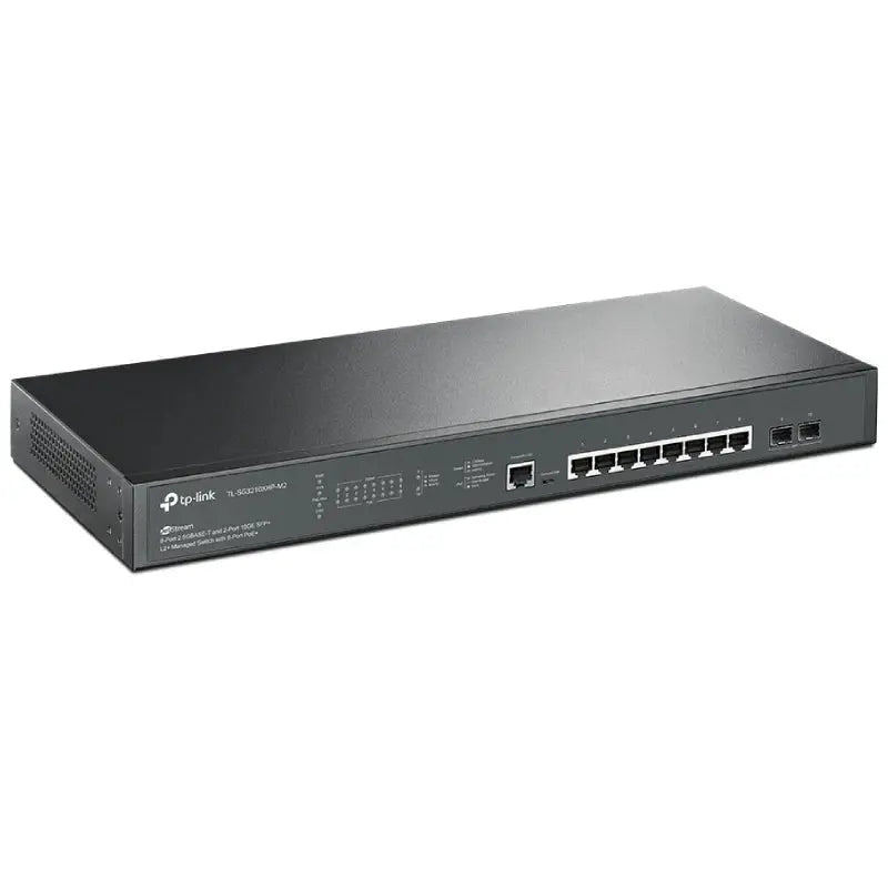 TP-Link (TL-SG3210XHP-M2) JetStream 8-Port 2.5GBASE-T and 2-Port 10GE SFP+ L2+ Managed Switch with 8-Port PoE+ - 80Gbps / Micro-USB / LAN TP-Link