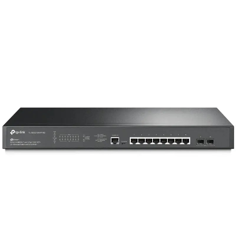 TP-Link (TL-SG3210XHP-M2) JetStream 8-Port 2.5GBASE-T and 2-Port 10GE SFP+ L2+ Managed Switch with 8-Port PoE+ - 80Gbps / Micro-USB / LAN TP-Link