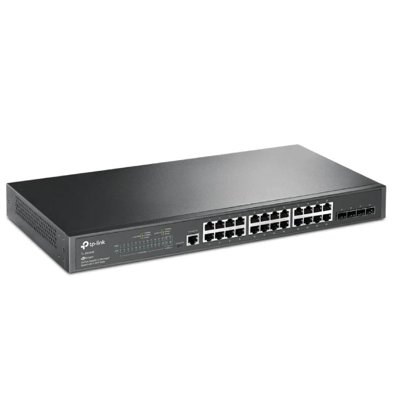 TP-Link (TL-SG3428) JetStream 24-Port Gigabit L2 Managed Switch with 4 SFP Slots - 56Gbps / Micro-USB / LAN TP-Link