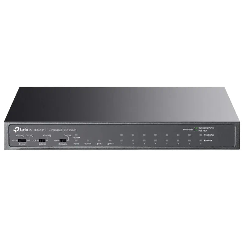 TP-Link (TL-SL1311P) 8-Port 10/100Mbps + 3-Port Gigabit Desktop Switch with 8-Port PoE+ - 7.6Gbps / LAN TP-Link