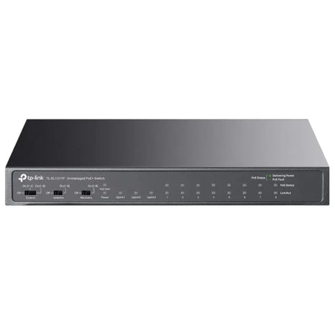 TP-Link (TL-SL1311P) 8-Port 10/100Mbps + 3-Port Gigabit Desktop Switch with 8-Port PoE+ - 7.6Gbps / LAN TP-Link