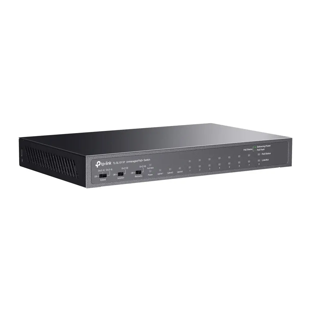 TP-Link (TL-SL1311P) 8-Port 10/100Mbps + 3-Port Gigabit Desktop Switch with 8-Port PoE+ - 7.6Gbps / LAN TP-Link