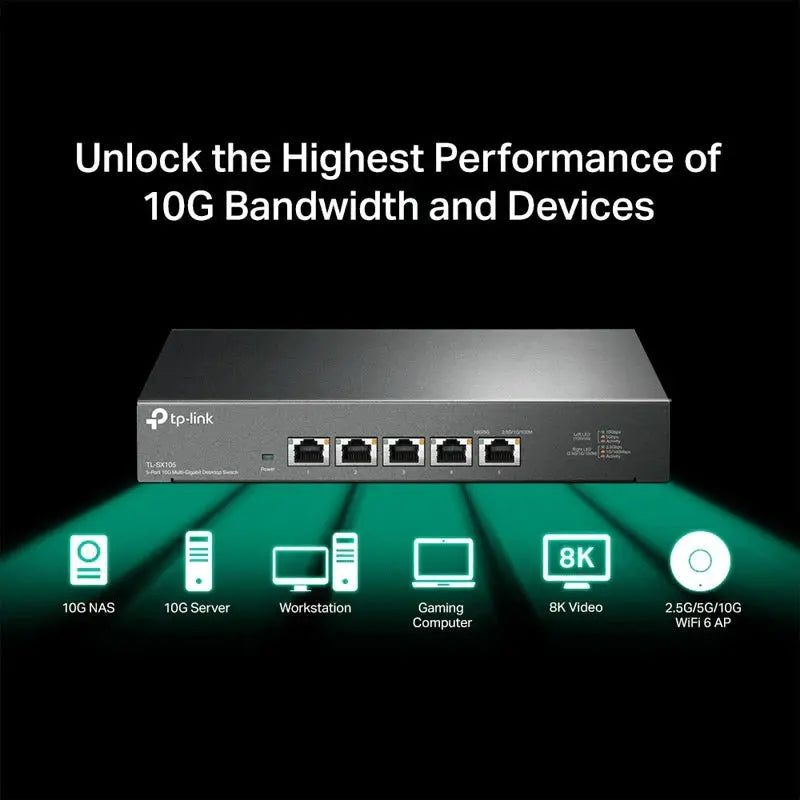 TP-Link (TL-SX105) Gigabit Desktop Switch - 5-Ports / 100 Gbps / LAN / Unmanaged TP-Link