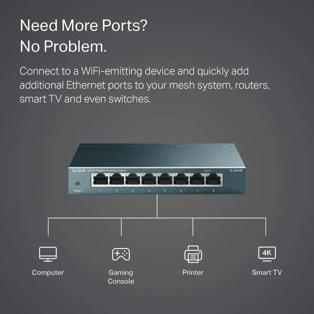 TP-Link TLSG108 8 Port Gigabit Ethernet Network Desktop Switch TP-Link