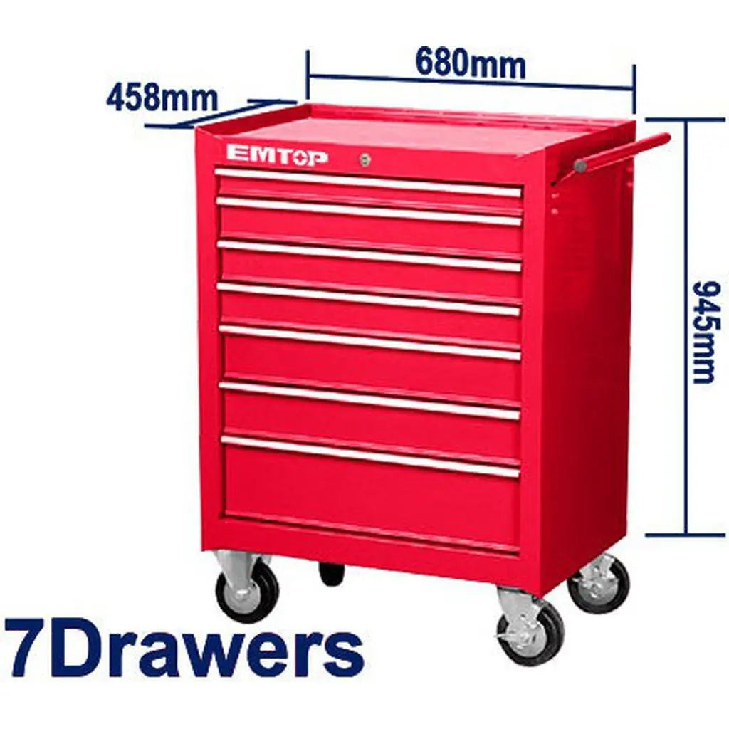 Tools Cabinet 7 Drawers With Wheels (2) Emtop Brand - Bas Kuwait ColorWaves
