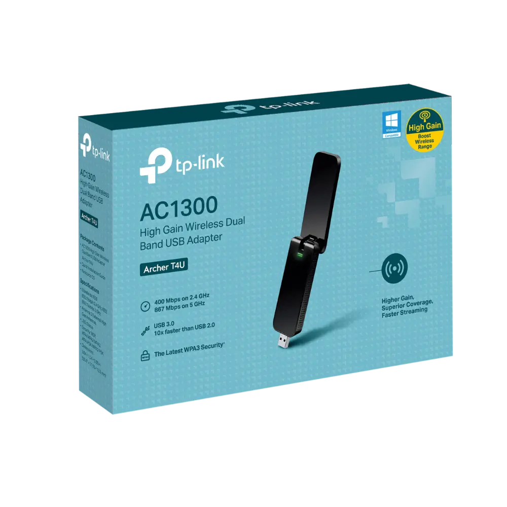 Tp-Link Archer T4U AC1300 Wireless Dual Band USB Adapter TP-Link