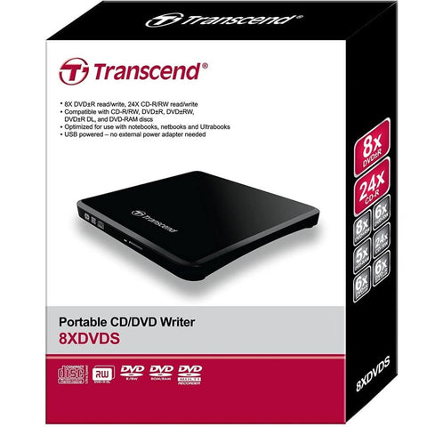 Transcend Extra Slim Portable DVD-RW - 24x / USB 2.0-DVD Writer Transcend