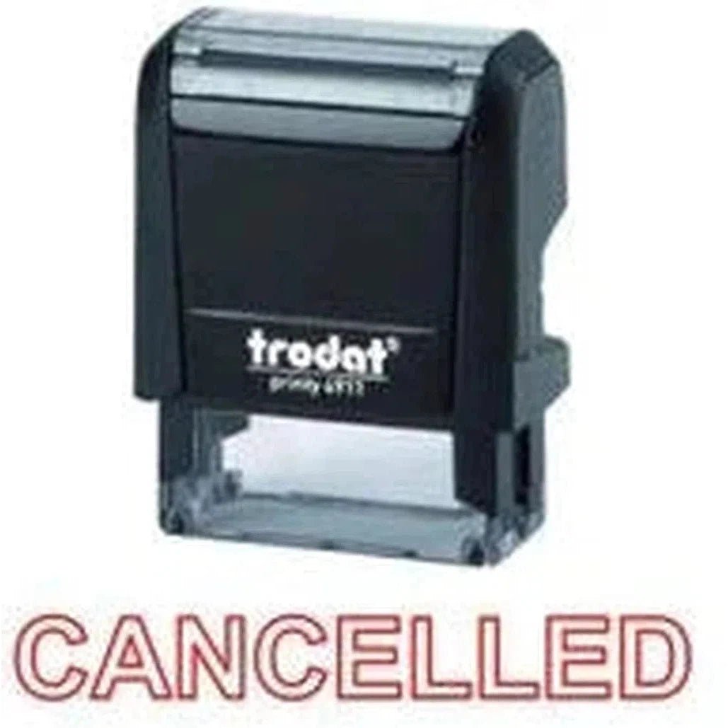 Trodat Printy 4911 Stamp "Cancelled" - Red ColorWaves