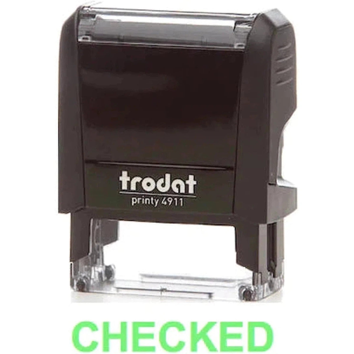 Trodat Printy 4911 Stamp "Checked" - Green ColorWaves