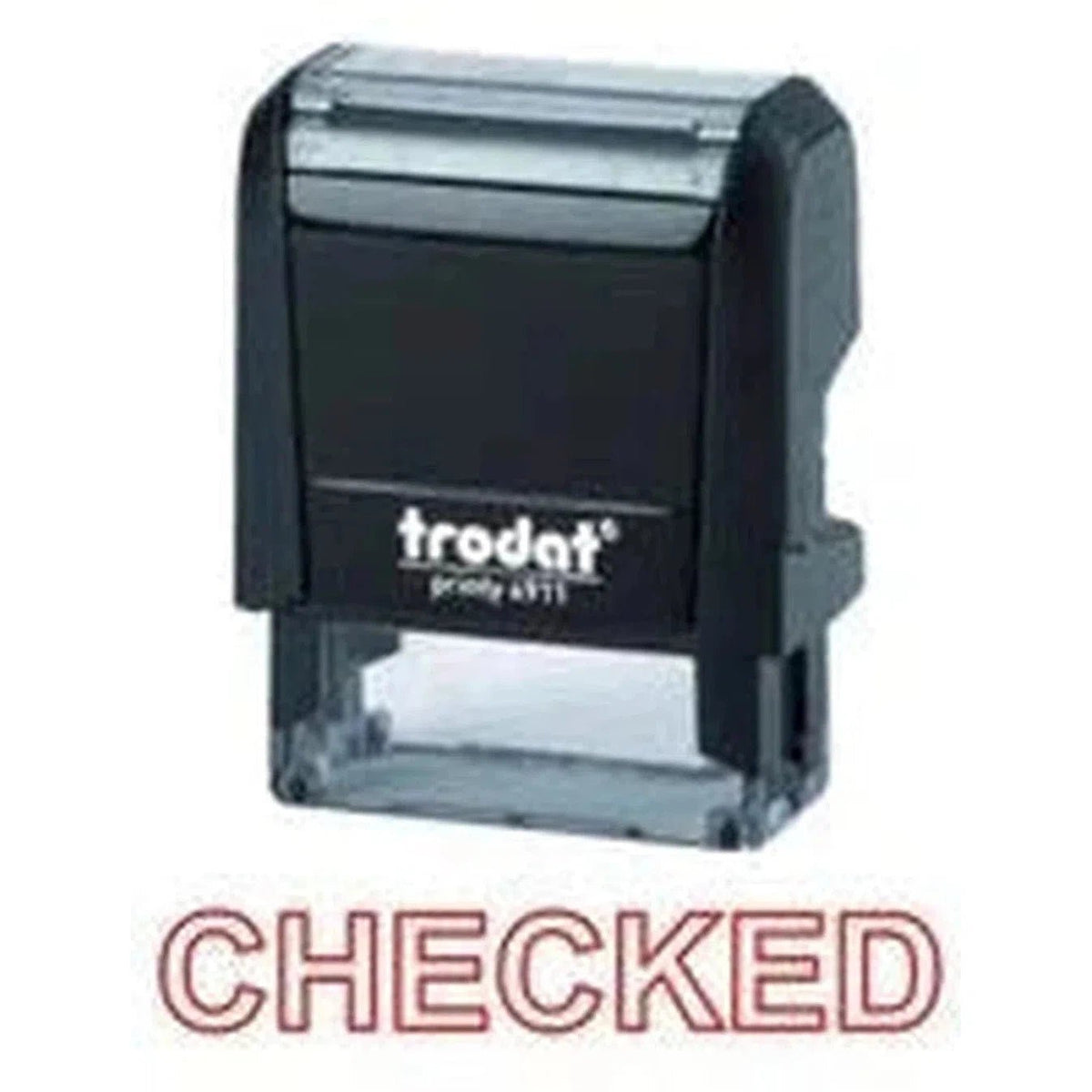 Trodat Printy 4911 Stamp "Checked" - Red ColorWaves