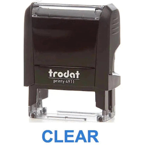 Trodat Printy 4911 Stamp "Clear" - Blue ColorWaves