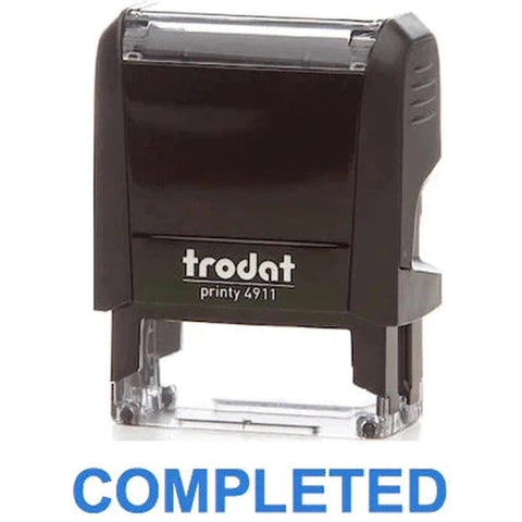 Trodat Printy 4911 Stamp "Completed" - Blue ColorWaves